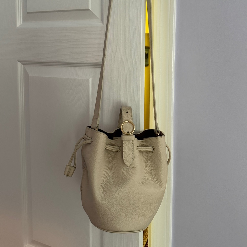 Cuyana Leather Mini Drawstring Bucket Bag